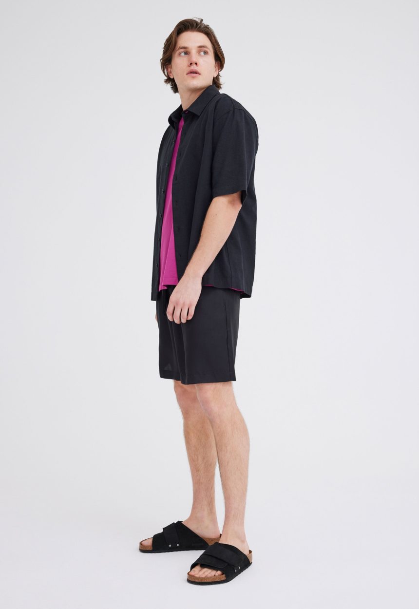 Jac + Jack Christopher Cotton Linen Shirt - Black